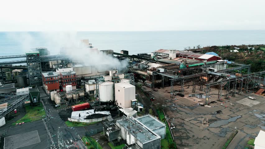 Aerial Drone Footage of a Distillery – Réunion Island, 4K