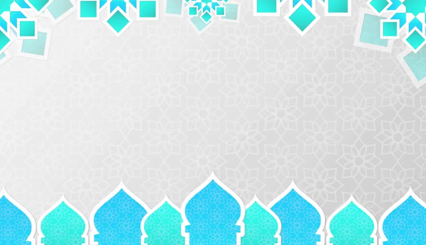 Stylish background features Islamic inspired geometric designs and mosque dome shapes Great for holiday cards or elegant presentations