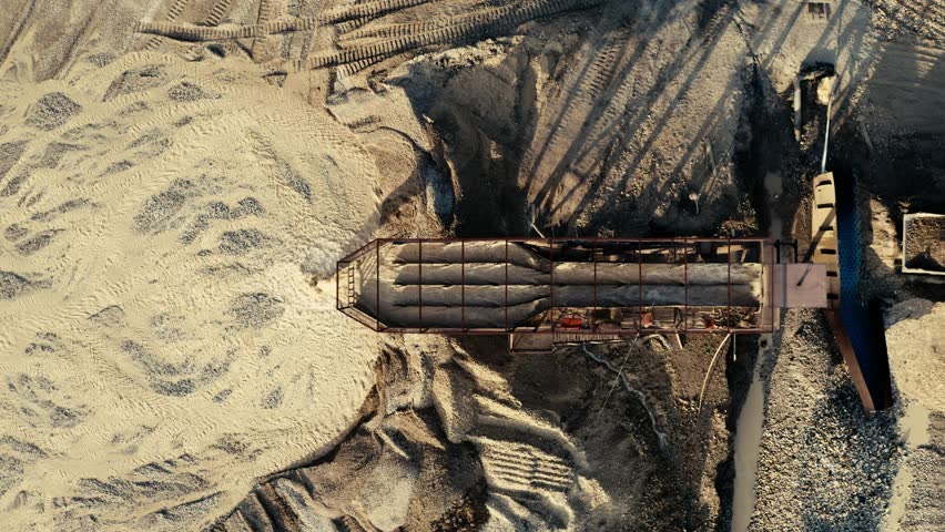 gold mining in quarry, earth washing