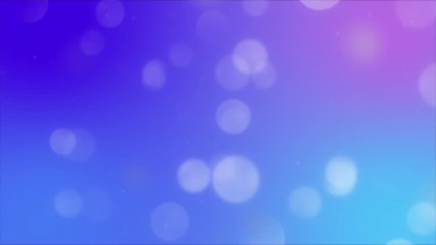 Bokeh Lights on Shifting Blue Purple Gradient 4K Loop features a purple to blue shifting gradient background with defocused bokeh lights moving and morphing in a loop.
