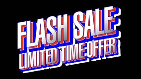 Sale text. Flash sale text on black background. Sale typography banner isolated. Big font animation. Modern typography sale banner. Smooth font text animation. - Powered by Shutterstock - Get 15% off with code: PIKWIZARD15