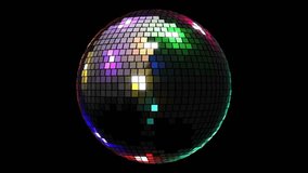 animation of shiny disco balls spinning on the spot in an endless loop. Bright sparkly disco ball on a black background. rotating shiny colorful light disco ball animation. - Powered by Shutterstock - Get 15% off with code: PIKWIZARD15
