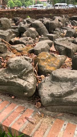 Steady view of decaying historical stone ruins