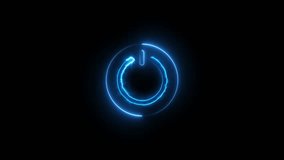 Neon power button symbol. Power button turning on and off animation. - Powered by Shutterstock - Get 15% off with code: PIKWIZARD15