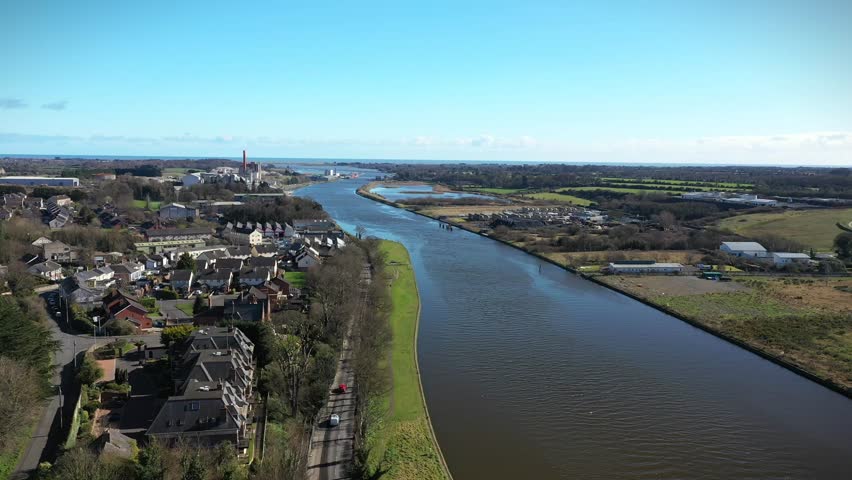 Nice Flight Over Drogheda Viaduct, Boyne River County Louth, Republic of Ireland