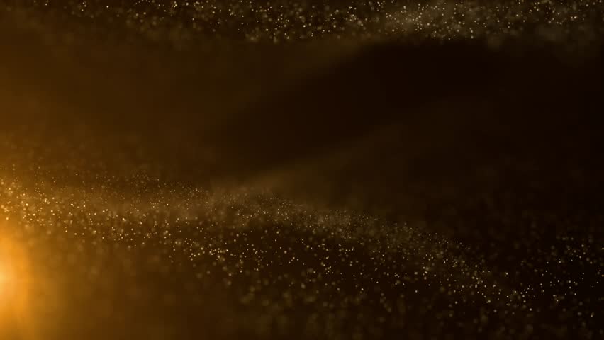 4K Particle light falling background, abstract particle light background, golden particle light glowing background, futuristic background,