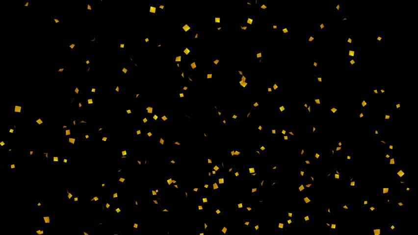 3D Gold Confetti Explosion on Alpha screen