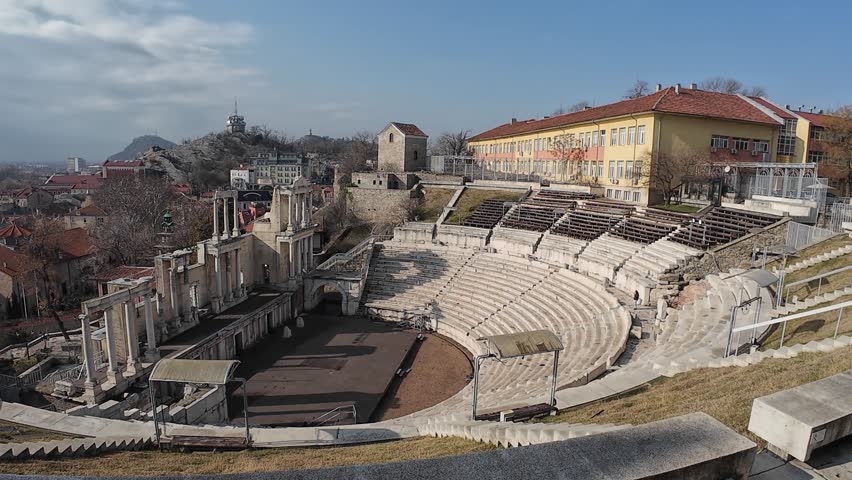 A view of the ancient Roman Theater of Philippopolis in Plovdiv, Bulgaria