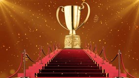 Golden Trophy Stage Award Ceremony Celebration,Gold trophy Cup and shine and 3d world map on luxury background. Prizes for the Champions, high detail - Powered by Shutterstock - Get 15% off with code: PIKWIZARD15