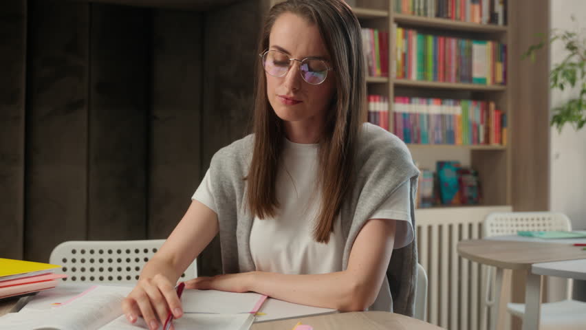 Caucasian tired woman take off glasses female overworked student stress school worker library health problem headache migraine head eyes strain businesswoman indoor business girl sad painful teacher