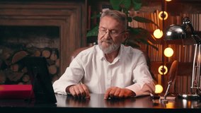 Wrinkled Caucasian elderly man holding framed photo looking at photography memory old male mature nostalgic family home grandfather memories moments life past businessman business 70s senior indoor - Powered by Shutterstock - Get 15% off with code: PIKWIZARD15