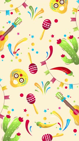 Cinco de Mayo Mexican Festival Animated Vertical Background