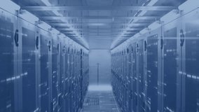 DNA strand animation over data center server racks in futuristic setting. Biotechnology, genetics, technology, innovation, digital, science - Powered by Shutterstock - Get 15% off with code: PIKWIZARD15