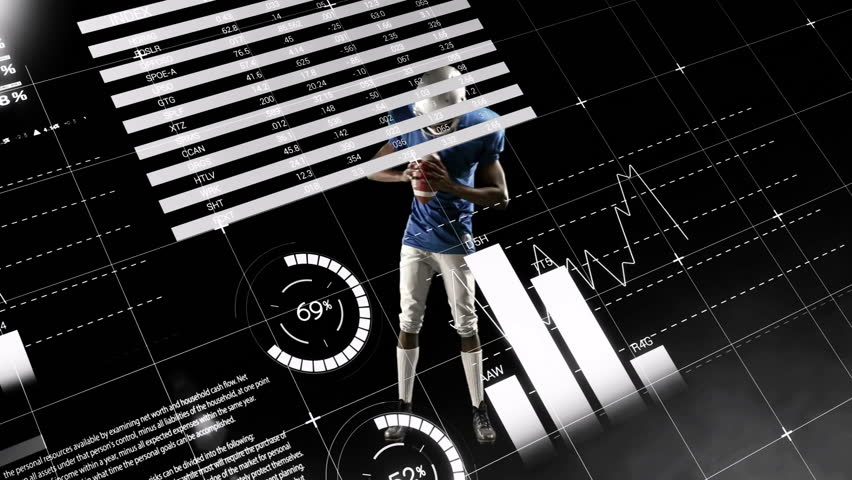 Animation of athlete in action with financial graphs and world map background. Sports, athletics, investment, global, economy, growth - Powered by Shutterstock - Get 15% off with code: PIKWIZARD15