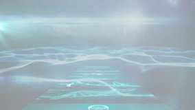 Digital brain and DNA strand animation over abstract blue wave patterns. Biotechnology, artificial intelligence, technology, innovation, genetics, futuristic - Powered by Shutterstock - Get 15% off with code: PIKWIZARD15