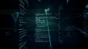 Animation of digital code overlaying globe, showing global data processing connectivity. Technology, network, cyber, futuristic, communication, visualization - Powered by Shutterstock - Get 15% off with code: PIKWIZARD15