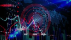 Global financial data and stock market analysis animation over digital world map. Finance, investment, economy, trading, forex, technology - Powered by Shutterstock - Get 15% off with code: PIKWIZARD15