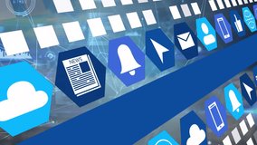 Digital icons and network connections animation over abstract technology background. communication, futuristic, innovation, connectivity, cyberspace - Powered by Shutterstock - Get 15% off with code: PIKWIZARD15