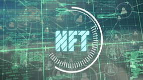 Digital coding and data processing animation with NFT text in background. technology, blockchain, crypto, futuristic, cyber, code - Powered by Shutterstock - Get 15% off with code: PIKWIZARD15