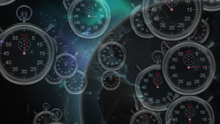 Stopwatches overlapping with digital animation of data processing in background. Time, technology, futuristic, countdown, precision, measurement - Powered by Shutterstock - Get 15% off with code: PIKWIZARD15