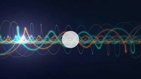 Animation of connected user icons over colorful waveforms on dark background. Network, connectivity, communication, technology, digital, abstract - Powered by Shutterstock - Get 15% off with code: PIKWIZARD15