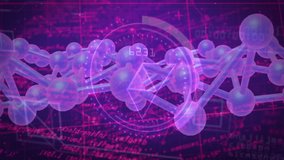Animation of DNA strand with heart icons on digital molecular background. Genetics, biotechnology, healthcare, science, research, innovation - Powered by Shutterstock - Get 15% off with code: PIKWIZARD15