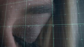 Digital interface and world map animation overlaying human eye with data points. Technology, innovation, cybersecurity, network, futuristic, connectivity - Powered by Shutterstock - Get 15% off with code: PIKWIZARD15