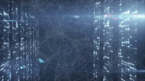 Animation of digital network connections and user icons over cityscape at night. Connectivity, technology, cyberspace, communication, skyline, internet - Powered by Shutterstock - Get 15% off with code: PIKWIZARD15