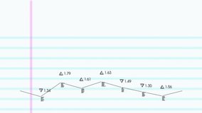 In school, animation of mathematical graph and equations on lined paper. Mathematics, education, calculation, geometry, learning, algebra - Powered by Shutterstock - Get 15% off with code: PIKWIZARD15