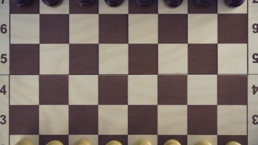 A chess board with pieces. 4k video