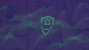 Digital shield icon with binary code and data processing animation in background. Cybersecurity, protection, technology, encryption, firewall, data security - Powered by Shutterstock - Get 15% off with code: PIKWIZARD15