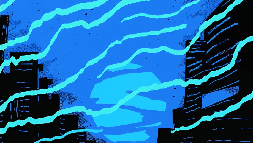 Seamless looping cartoon-style animated background with a vibrant, colorful, and dynamic look. Perfect for motion graphics, comics, anime aesthetics, and creative design projects.