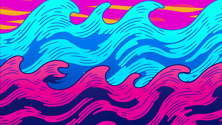 Seamless looping cartoon-style animated background with a vibrant, colorful, and dynamic look. Perfect for motion graphics, comics, anime aesthetics, and creative design projects.