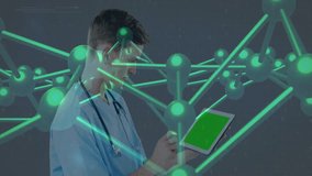 Using tablet with digital network, healthcare professional analyzing data in office. technology, analysis, medical, innovation - Powered by Shutterstock - Get 15% off with code: PIKWIZARD15