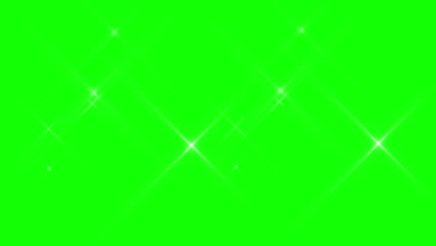 Twinkling stars 4k, animation, green screen background