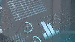 Analyzing financial data, businessman on phone with animation of graphs overlaying. Finance, technology, analysis, investment, economy, communication - Powered by Shutterstock - Get 15% off with code: PIKWIZARD15