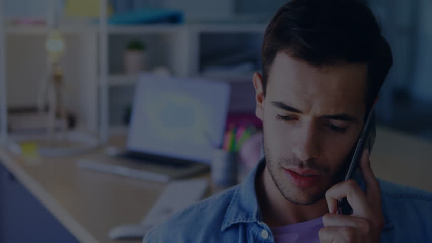 In office, man analyzing financial graphs on phone using animation. Business, finance, technology, smartphone, analysis, data - Powered by Shutterstock - Get 15% off with code: PIKWIZARD15