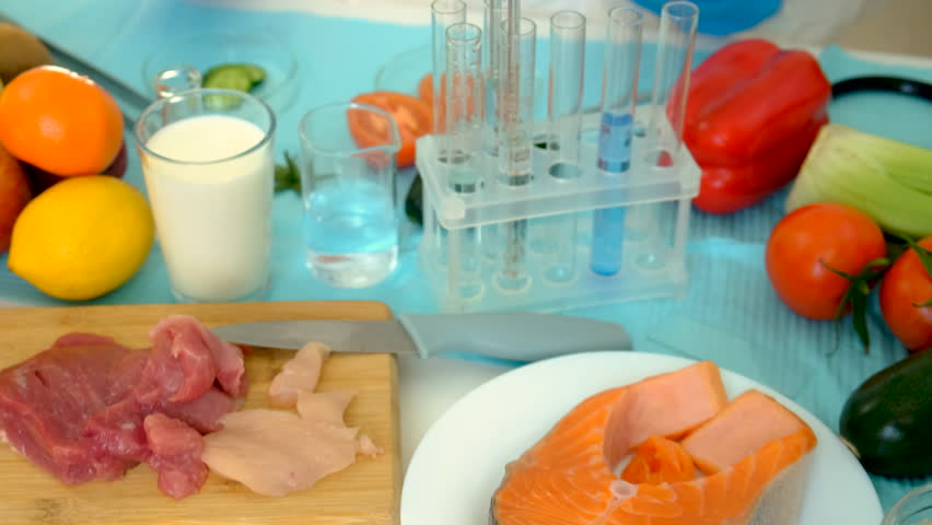 food research in the laboratory. Selective focus.