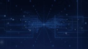 Digital network and data processing animation over power lines at dusk. Technology, connectivity, energy, electricity, transmission - Powered by Shutterstock - Get 15% off with code: PIKWIZARD15