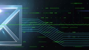 Digital envelope icon with green data streams and binary coding animation. Technology, cybersecurity, encryption, innovation, communication, network - Powered by Shutterstock - Get 15% off with code: PIKWIZARD15