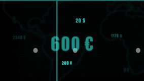 Bar graphs and line charts with currency symbols over digital clock animation. Finance, analytics, data, business, economics, statistics - Powered by Shutterstock - Get 15% off with code: PIKWIZARD15