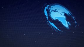 Clock animation over digital world map and bar graph on blue grid background. Technology, data, analytics, futuristic, global, finance - Powered by Shutterstock - Get 15% off with code: PIKWIZARD15