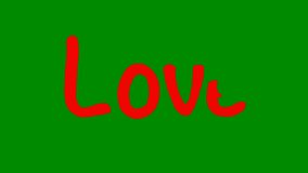 Animation of writing love on a white and green screen - Powered by Shutterstock - Get 15% off with code: PIKWIZARD15