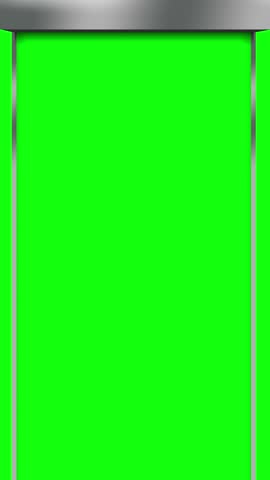 A shop shutter rolling upward and downward 4k animation with green screen copy space, vertical. A garage shutter opening with copy space.