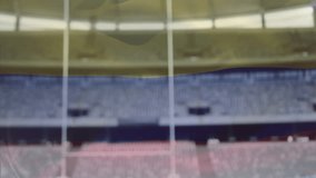 In stadium, rugby ball on kicking tee ready for play, animation scene. Sports, competition, match, athletics, field, grass - Powered by Shutterstock - Get 15% off with code: PIKWIZARD15