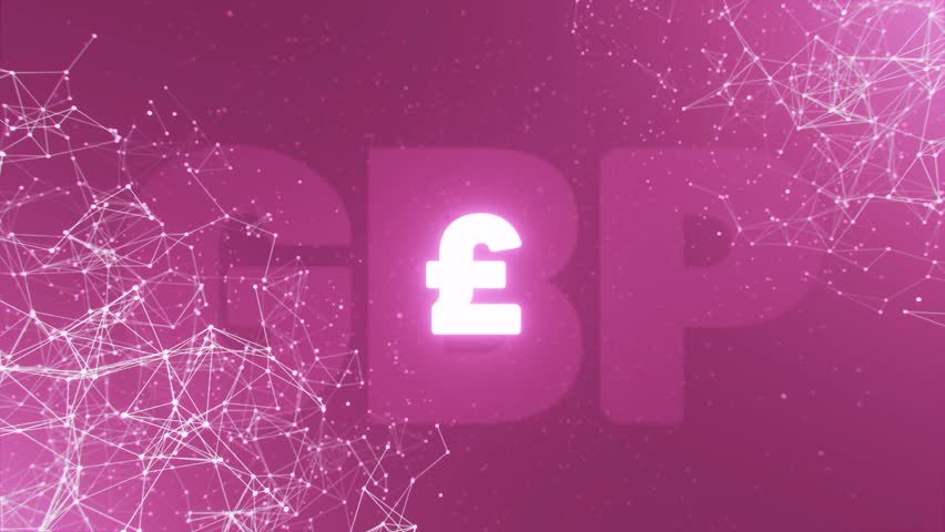 GBP British pounds currency symbol rotating on plexus background. Plexus of moving and connected lines and GBP symbols. 3D render. Loop seamless - Powered by Shutterstock - Get 15% off with code: PIKWIZARD15