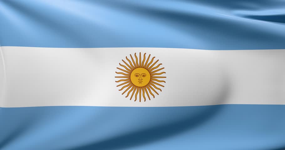 Argentinian flag waving in the wind