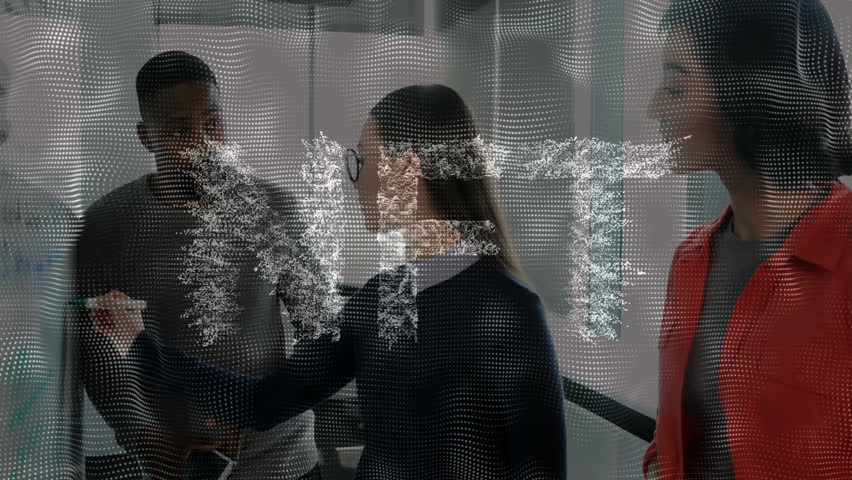 Diverse business team collaborating with digital data processing animation overlay. Collaboration, teamwork, innovation, technology, data analysis, network - Powered by Shutterstock - Get 15% off with code: PIKWIZARD15