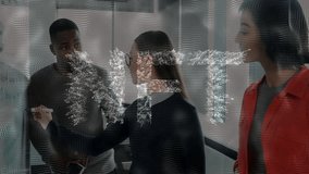 Diverse business team collaborating with digital data processing animation overlay. Collaboration, teamwork, innovation, technology, data analysis, network - Powered by Shutterstock - Get 15% off with code: PIKWIZARD15