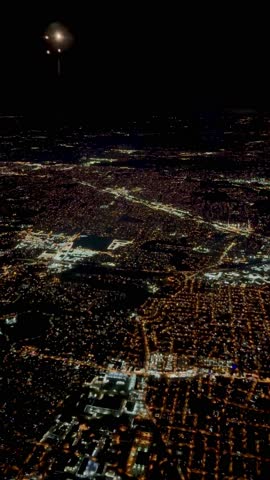 Airplane view of New York at night, America Above
